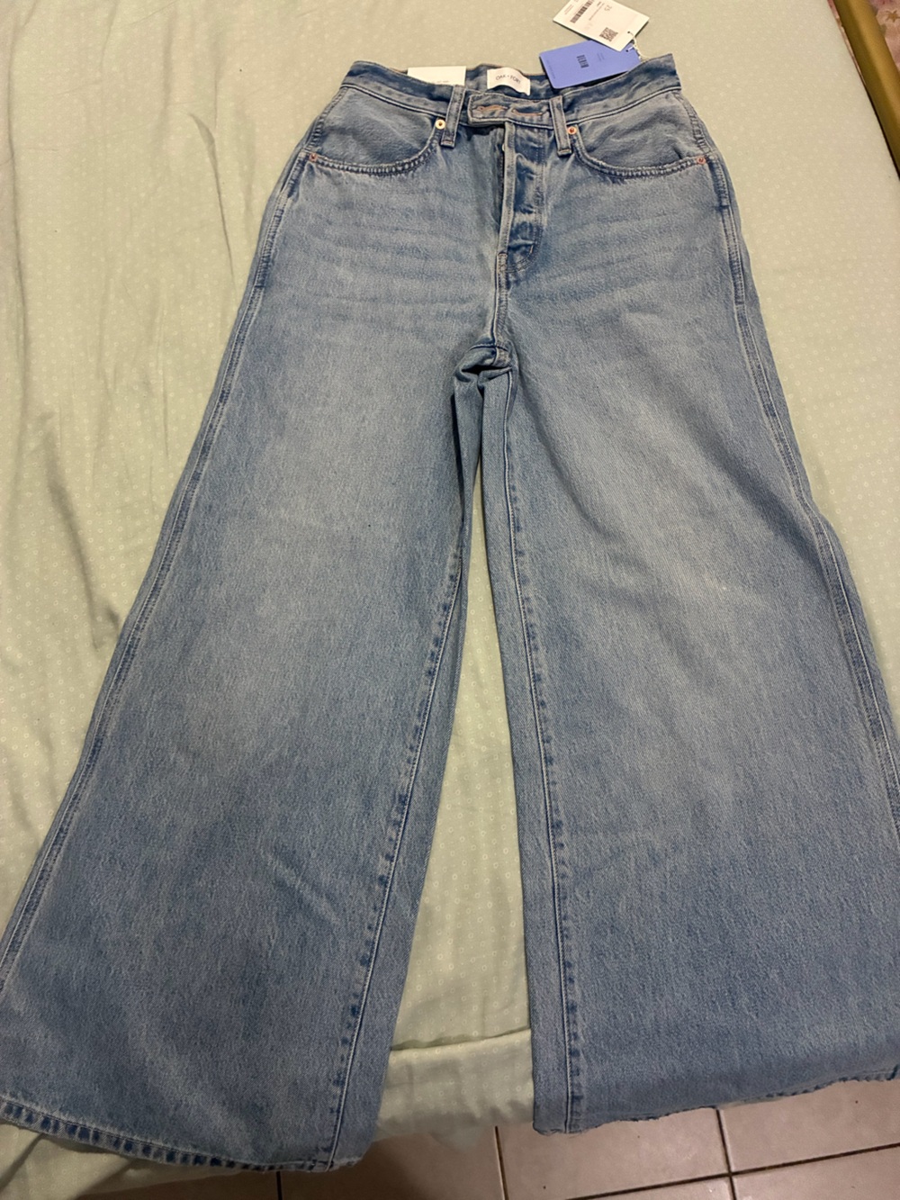 OAK + FORT Wide Leg Light Blue Jeans